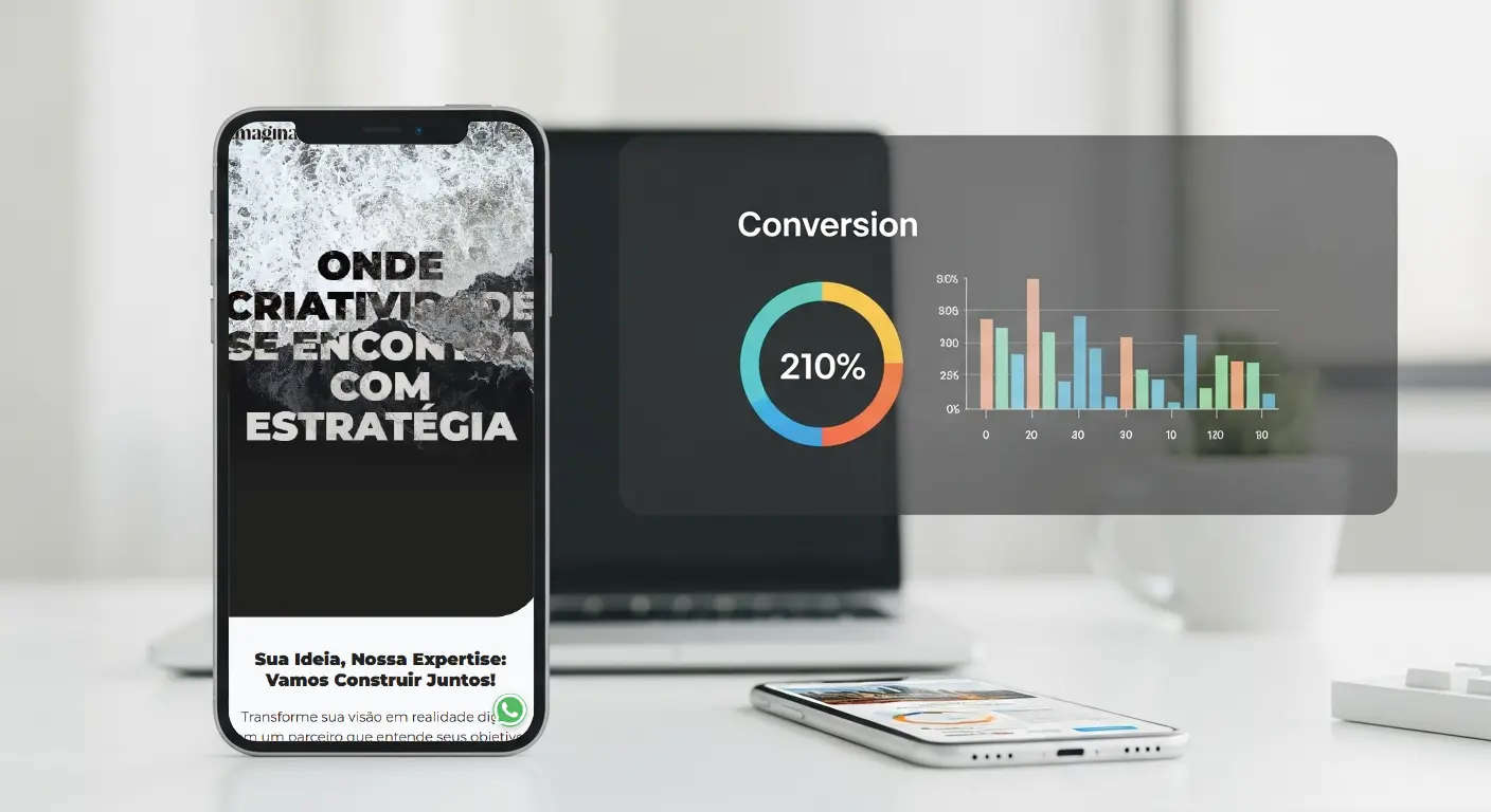 Ilustração de conversão e metas alcançadas